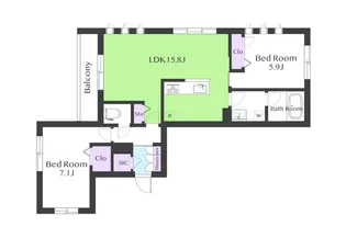 レーヴマニフィック西馬込【3階】の間取り