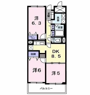 サンパティーク【3階】の間取り