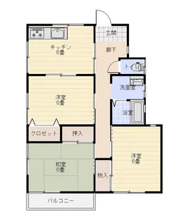 北村ハイツII【2階】の間取り