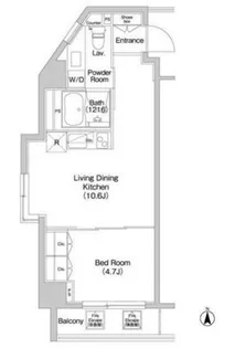 コンフォリア西新宿【6階】の間取り