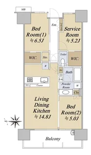 シティテラス金町 E棟【3階】の間取り