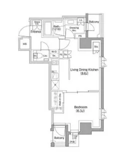 ザ・パークハビオ小石川【4階】の間取り