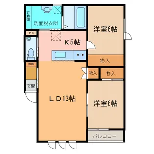 TOWN西15南1 B棟【2階】の間取り