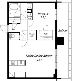 Brillia Tower 浜離宮【19階】の間取り