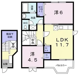ニュークレストールソフィアB【2階】の間取り