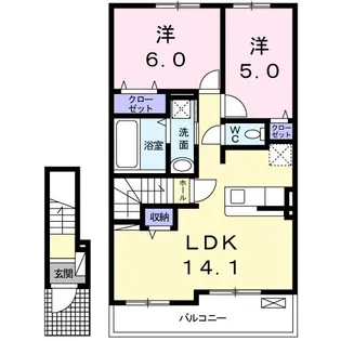 サンフラワー砂口【2階】の間取り