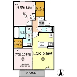 サザンフォレスト A棟【2階】の間取り