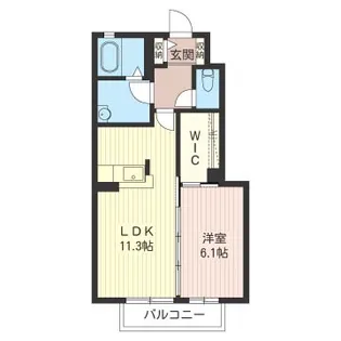 クレシアB【1階】の間取り