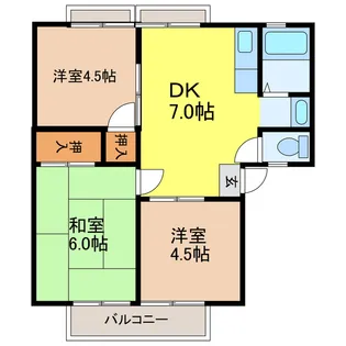 アルカディア大津【1階】の間取り