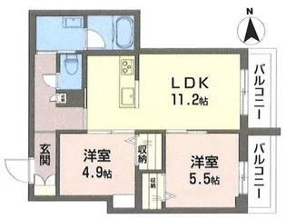 ベラチッタ 桜川【3階】の間取り