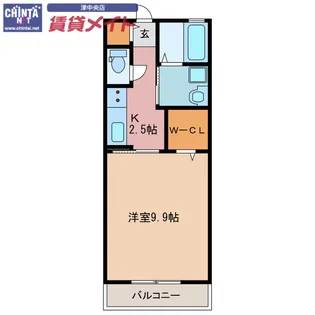 アンジュ津東【2階】の間取り