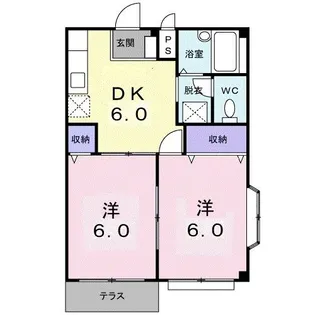 エルディムふじおかA【1階】の間取り