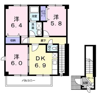 シュティラーバルト【2階】の間取り