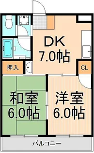 弘道高橋第一ハイツ【2階】の間取り