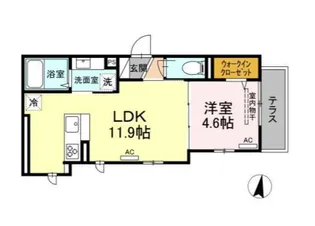 アンジュール高松【1階】の間取り