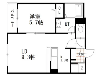 ロジュマン黒金【3階】の間取り