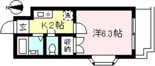 ハイツメロディアス【2階】の間取り