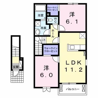 ファミール ful ful A【2階】の間取り