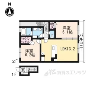 ジャルディーノ・ア・カーサ【2階】の間取り