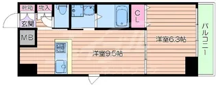 フローレンス江坂【9階】の間取り