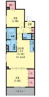 クリエオーレ御厨東【1階】の間取り