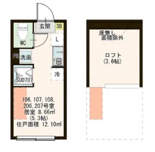 Azur井荻【1階】の間取り
