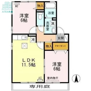 ウィルモア宮小路A棟【1階】の間取り