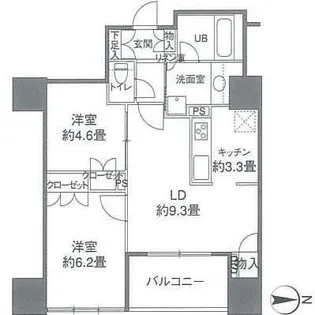 カスタリアタワー品川シーサイド【7階】の間取り