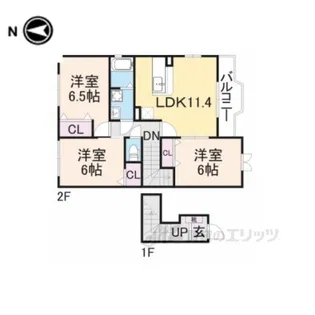 エアリースクエアA【2階】の間取り