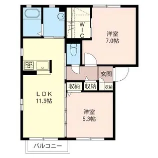 エアフォルク B【2階】の間取り