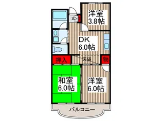 西野台ガーデニア【4階】の間取り