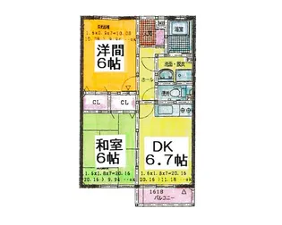 ペットフレンドコーポ(2DK)【1階】の間取り