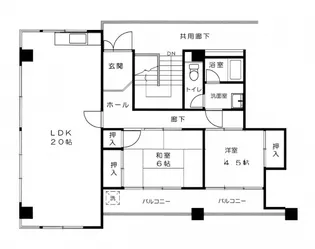 第2中川コーポラス【3階】の間取り