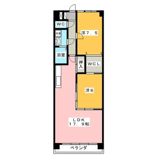 アメニティミサト【3階】の間取り