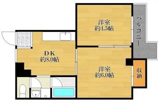 大阪府大阪市平野区西脇3【マンション】の間取り