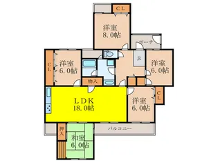 プレステ-ジ新千里西町2号棟【2階】の間取り