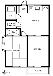 西落合コーポ【2階】の間取り