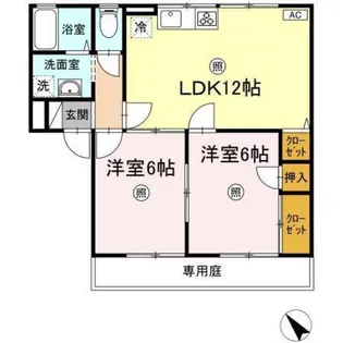 ビューバレー原田【1階】の間取り