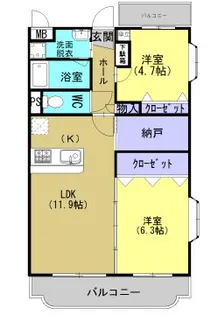 鹿児島県鹿児島市中山町【マンション】の間取り