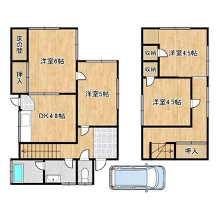 大阪府泉佐野市鶴原5【一戸建】の間取り