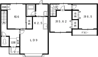 北海道帯広市西二十二条南3【一戸建】の間取り