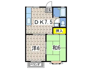 サンハイツ湘南B【2階】の間取り