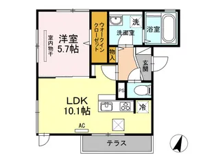 1LDKの間取り画像