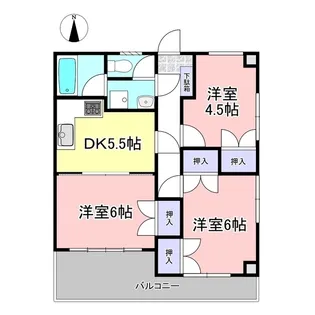 イワキハイツ【2階】の間取り