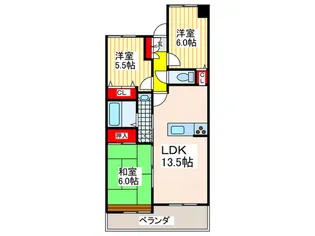 オーク新石切【4階】の間取り