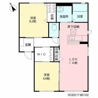 メゾンコナカ B棟【1階】の間取り