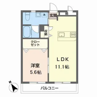 1LDKの間取り画像