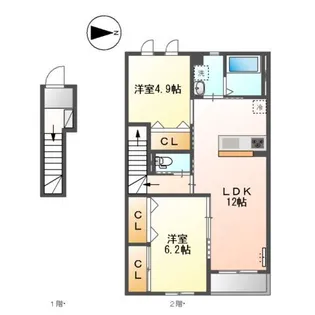 マーブル【2階】の間取り