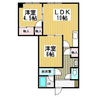 プラザマンション中島【2階】の間取り