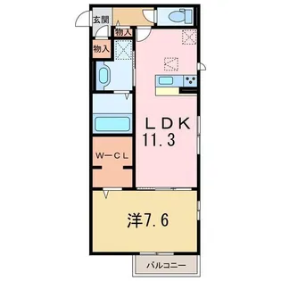 レーヴリッチ【1階】の間取り